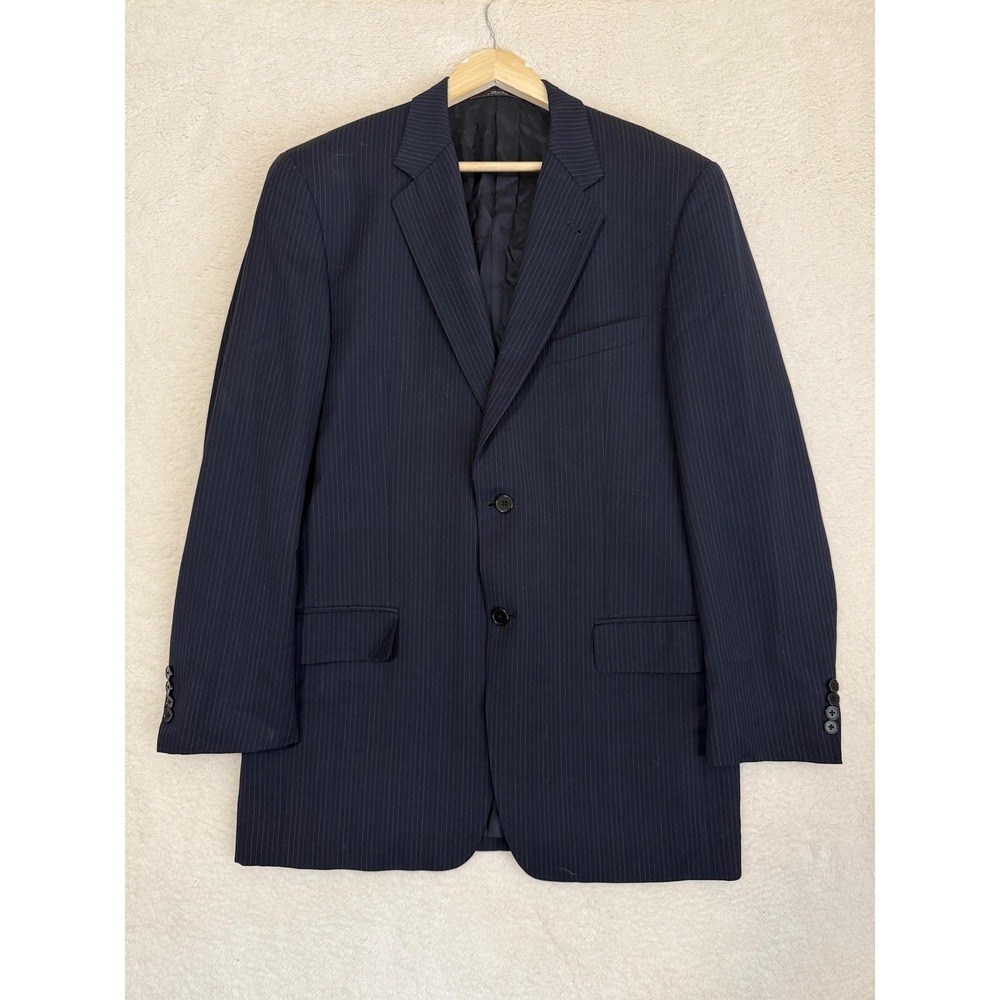 Joseph Abboud Blazer Sport Coat Mens 40L Navy Pinstripe Made in‎ USA 2 Button